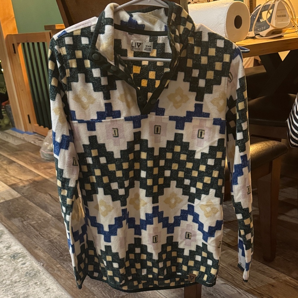 Men's Geometric Pattern Sweater - Black, Blue, Gold